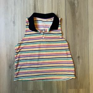 Me to We Striped Collared Tank